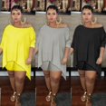 thumbnail image 1 of Ensemble 2 Pcs Grande Taille d'Été pour Femmes Hauts à Manches Courtes et Shorts S5TG, 1 of 9