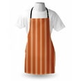 thumbnail image 4 of Burnt Orange Apron, Retro Themed Illustration of Earth Tones Stripes Geometric Simple Design, Unisex Kitchen Bib with Adjustable Neck for Cooking Gardening, Adult Size, Burnt Orange Tan, by Ambesonne, 4 of 4