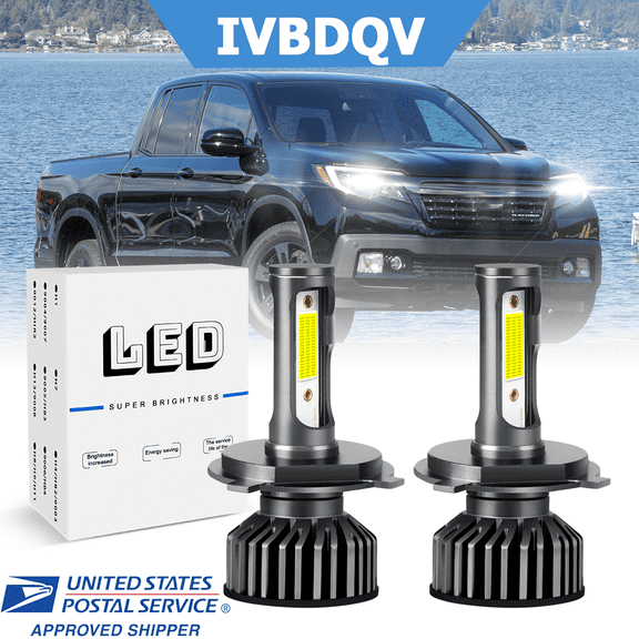 For Honda Ridgeline 2006-2014 LED Headlights Pair H4 High/Low Beam Bulbs 60W 6000K Super Bright White