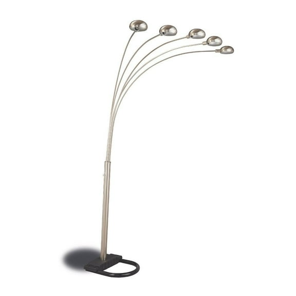 Modern Floor Lamp with black bottom base, Chrome