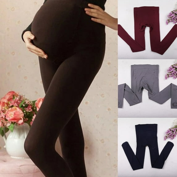 Visland Women Pantyhose, Casual Solid Color Stretchy Slim Fit Winter Thicken Warm Maternity Leggings for Pregnant Women