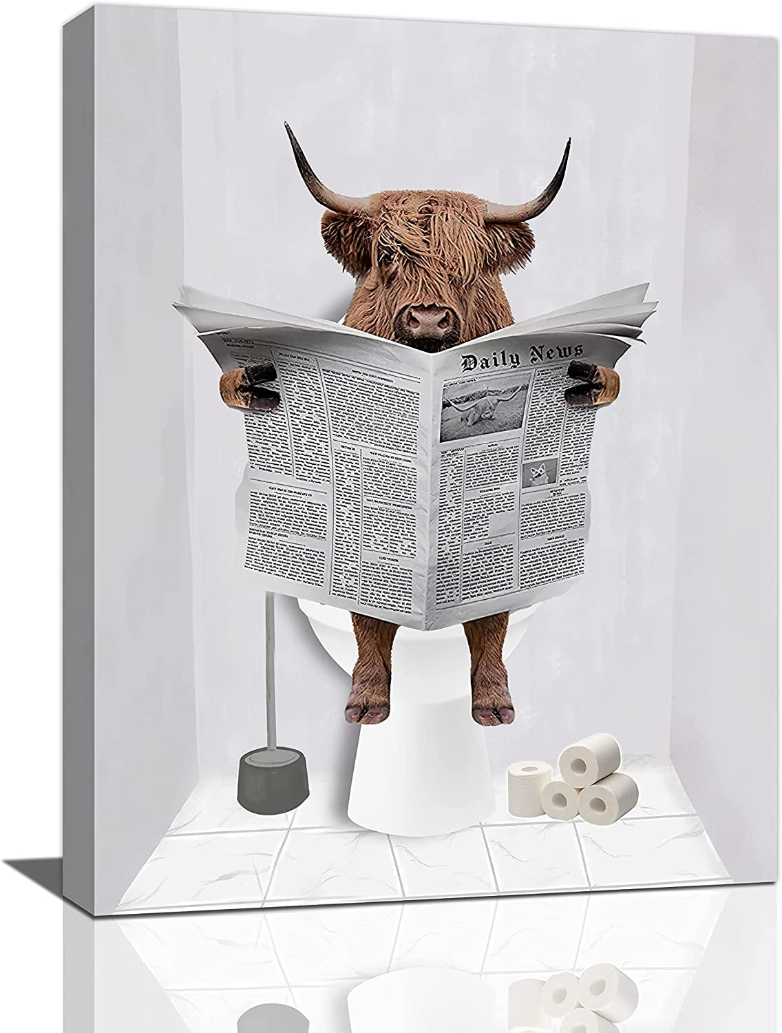 Highland Cow Bathroom Decor Wall Art Funny Bathroom Pictures for Wall
