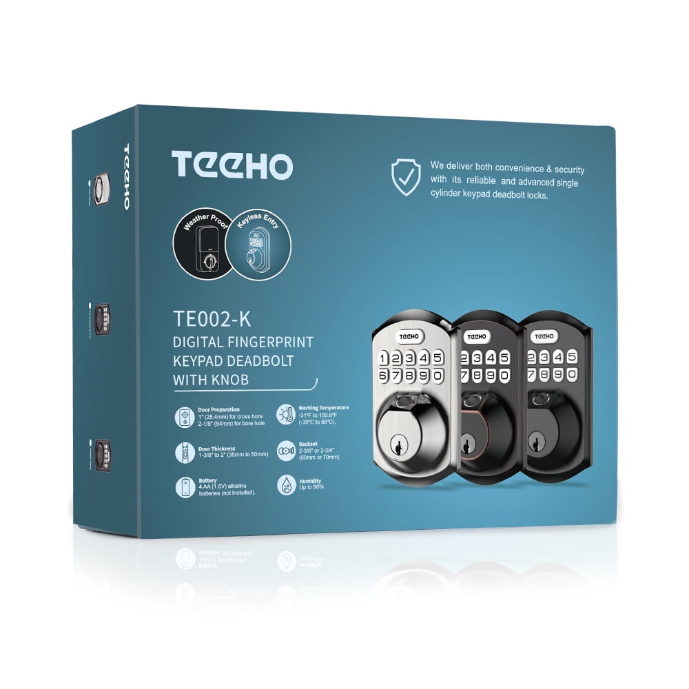 Door Fingerprint Locks Mechanisms TEEHO TE002 Smart Deadbolt Lock –  Fingerprint & Keypad Entry, Satin Nickel Finish Schlage Door Deadbolts  Mechanisms