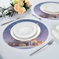 thumbnail image 4 of 15.4" Round Placemat Set of 1 Polyester Fabric Place Mats Non-Slip Dining Kitchen Table Mats for Kitchen Party Decor Christmas Tree Made Of Candy, 4 of 5