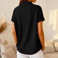 thumbnail image 5 of Stichou Polo Shirts for Women Short Sleeve Button Waffle Knit Golf Tee Cotton Business Casual 2026 Summer Work Tops Black 3XL, 5 of 7