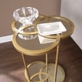 thumbnail image 3 of SEI Furniture Shirland Metal-Glass Geometric Accent Table in Gold-Clear, 3 of 5