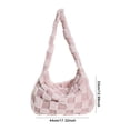 thumbnail image 2 of Bolso Mujer Fluffy Bandolera Gran Capacidad A Cuadros Rosa FLhrweasw, 2 of 9