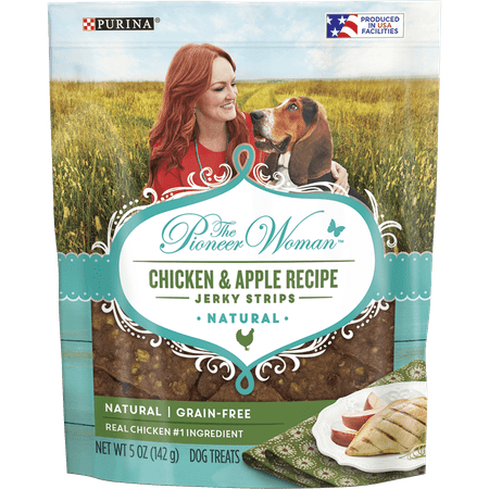 Chicken Jerky Banana The Pioneer Woman Grain Free, Natural Jerky Dog Treats, Chicken & Apple Recipe Jerky Strips - 5 oz. Pouch ()