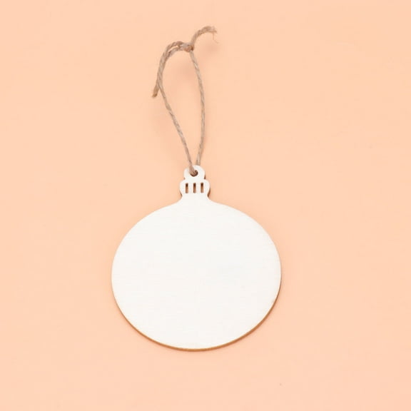 LOLIPPYY 30Pcs Blank Wood Pendants White Decorative Ornament Pendant for