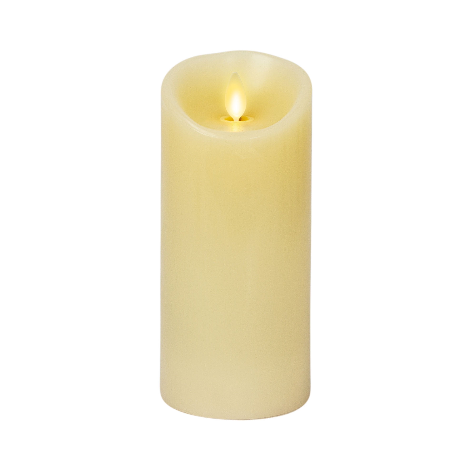 Luminara Moving Flame Pillar Flameless LED Candle, Scalloped Edge, Real