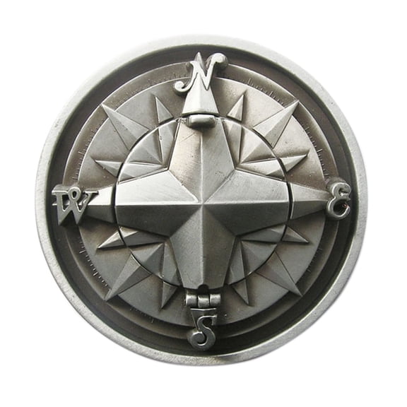 Unisex Vintage Style Compass Star Belt Buckle by Jean's Friend