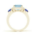thumbnail image 2 of ANGARA Natural Emerald Cut 3 ct Aquamarine Trillion Tanzanite 3 Stone Ring in 14K Yellow Gold for Women (Size-10x8mm) | March Birthstone, Anniversary, Jewelry Gift for Women | Natural Aquamarine Ring, 2 of 11