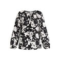 thumbnail image 5 of Time and Tru Women’s and Women’s Plus Printed Smocked Blouse, Sizes XS-4X, 5 of 5