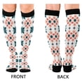 thumbnail image 4 of FORMRS Womens Knee High Socks Casual Long Thick Travel Daily Wear, 2 Pairs, Flowers Geometric Pattern, 4 of 6