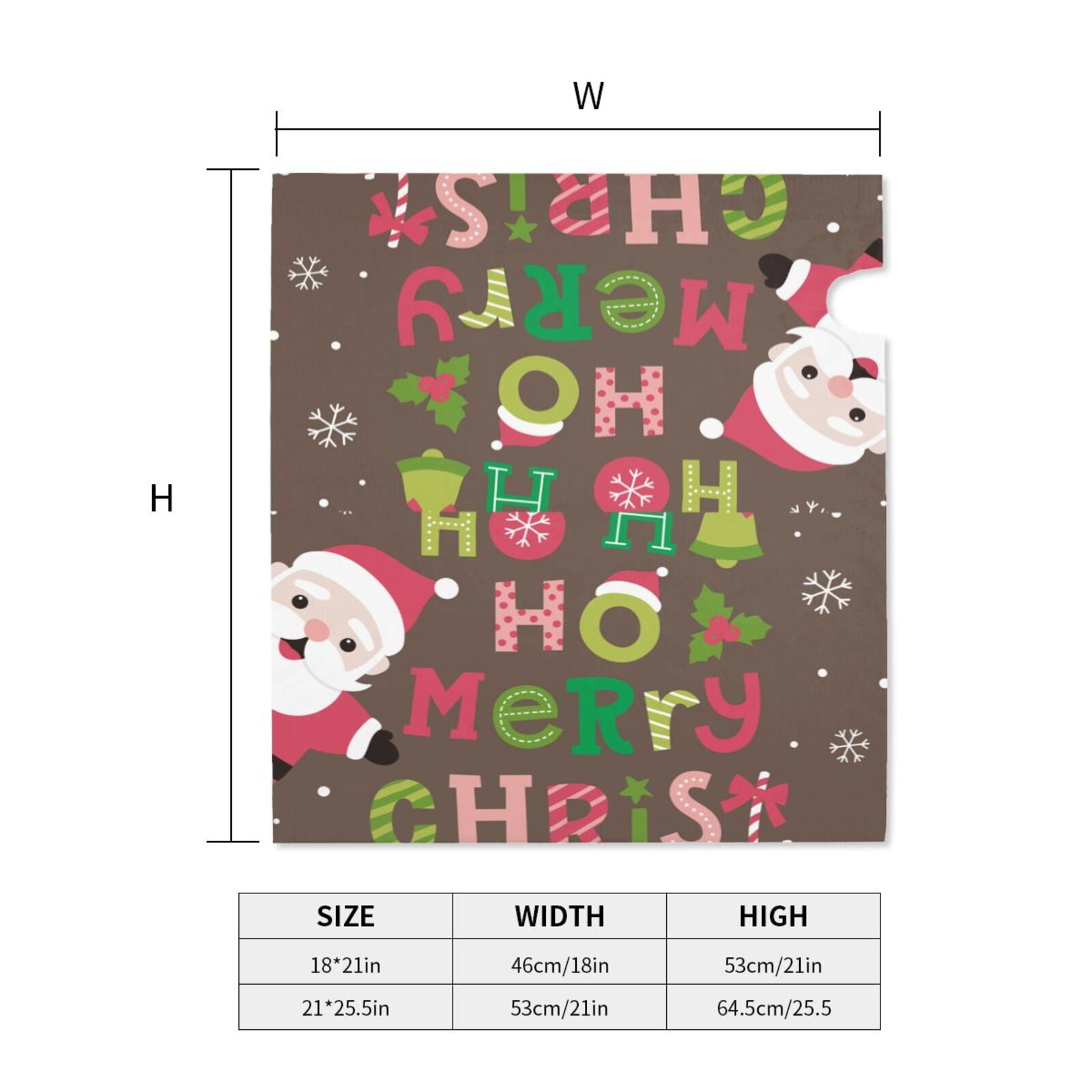 Logiee Ho Ho Ho Merry Christmas Print Post Letter Box Wrap Decor, Mailbox Cover Suitable for Standard Mailbox and Large Size Mailbox,Outdoor Yard Decoration-25.5x21 in
