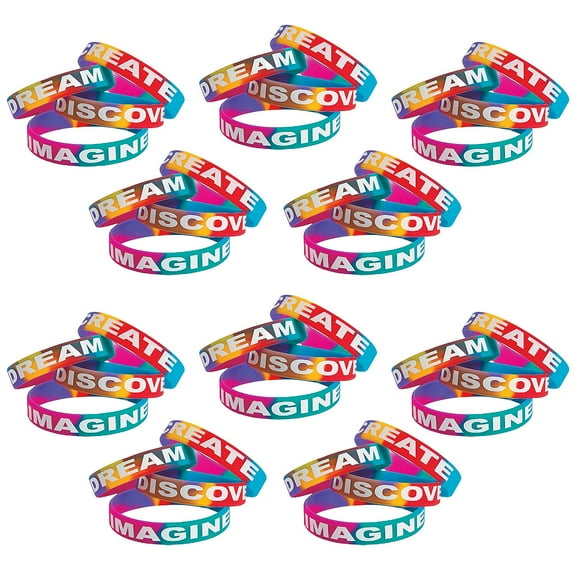 Fun Express Mega Bulk 144 Pieces Watercolor Rubber Bracelets