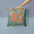 thumbnail image 2 of Monogram Letter Flowers Fabric Decorative Pillow, 2 of 4