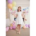 thumbnail image 7 of Arshiner Girls Summer Dress Tween Flutter Sleeve High Low Formal Dresses for Wedding Party with Pocket, 7 of 7