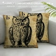 thumbnail image 3 of Orinice Owl Graphic Decorative Cotton Linen Throw Pillow Cover for Home Couch Living Room Bed Sofa, Indoor Outdoor Use, 1PC 12x12in, 3 of 5
