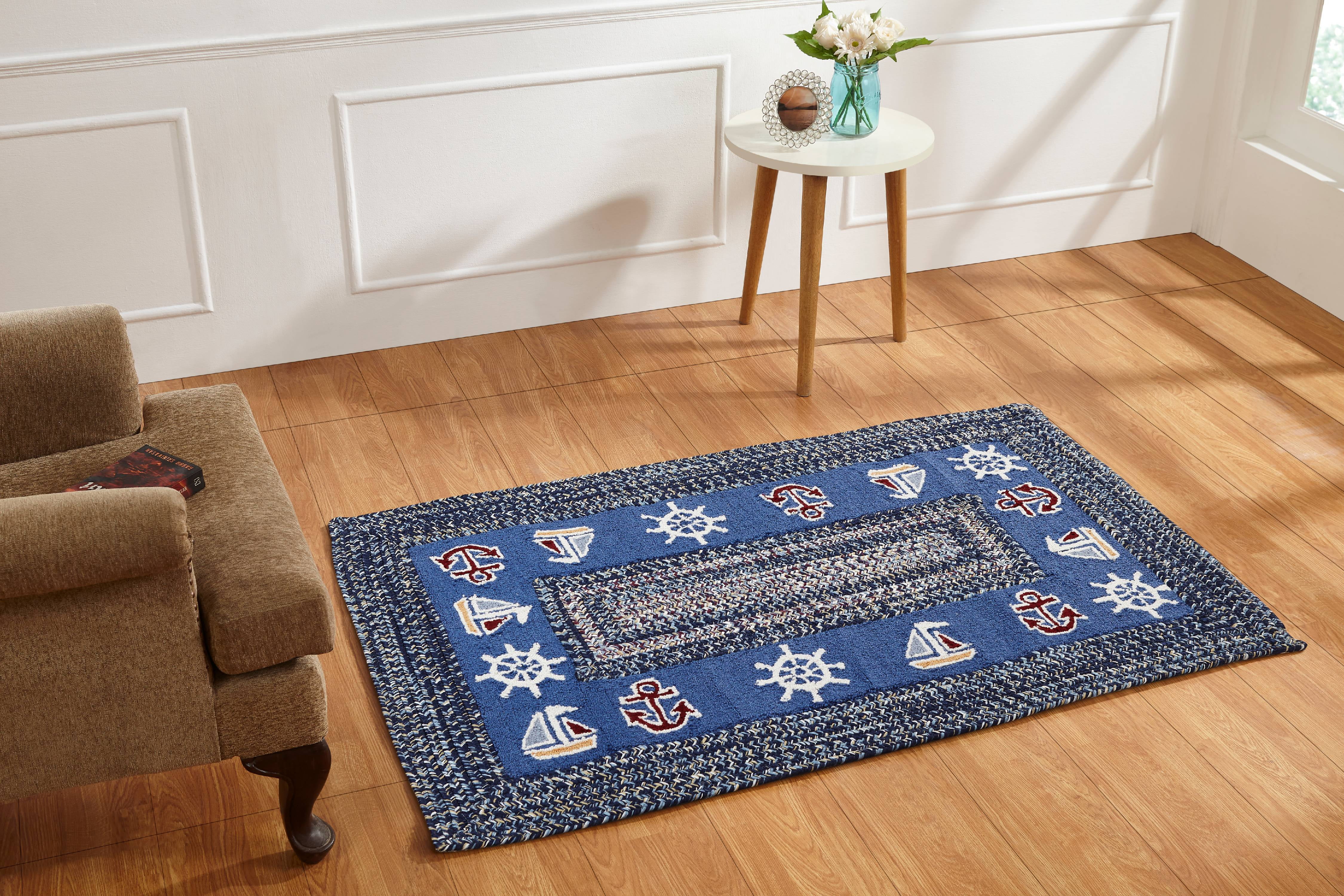 Better Trends Nautical Hooked Indoor Rug 4' X 6' Multi