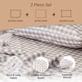 thumbnail image 4 of Five Looms Cotton Cozy Flannel Bed Sheet Set, Twin (Gingham Beige, 3 Piece), 4 of 6