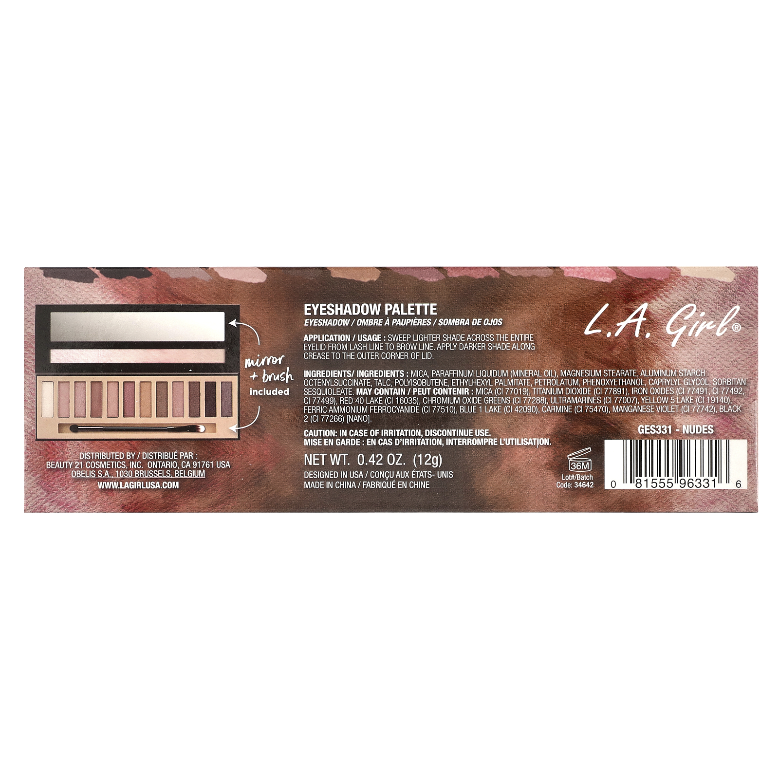 L.A. Girl Beauty Brick Eyeshadow Palette, Nudes photo 3