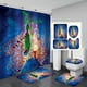 thumbnail image 1 of Cortina de ducha navideña de monstruo de pelo verde, juego de baño, cubierta de inodoro, alfombrilla, cortinas de baño, decoración de baño, 1 of 4