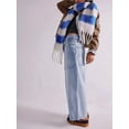 thumbnail image 4 of Women - Jeans Casual Wide Leg Elastic Mid Rise Boyfriend Y2k Loose Denim Pants with Drawstring Light Blue L, 4 of 6