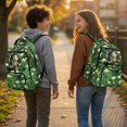 thumbnail image 3 of KUIFORTI Green Dinosaur Boys Backpack Kids School Bag 17 Inch Polyester with Side Pockets Comfortable Adjustable Straps for Students for Elementary, 3 of 7