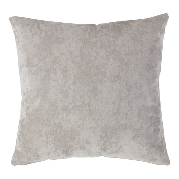 Greendale Home Fashions 20 in x 20 in Modern Ash Gray Polyester Velvet Throw Pillow with Removable Cover