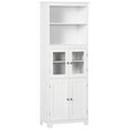 thumbnail image 2 of HOMCOM 63" Small Buffet with Hutch, 4-Door Kitchen Pantry, Freestanding Storage Cabinet with Adjustable Shelf for Dining Room, Living Room, White, 2 of 9