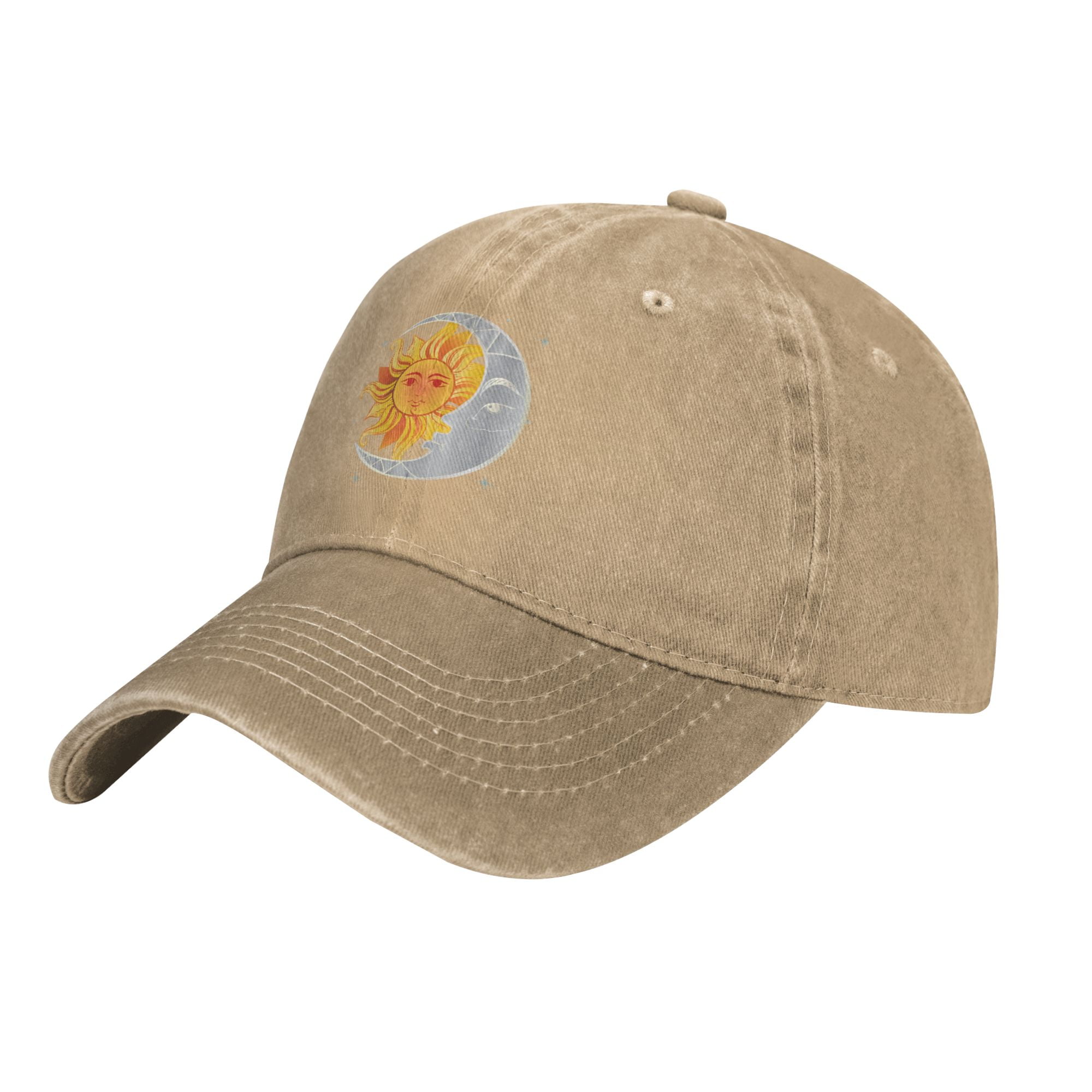DouZhe Adjustable Washed Cotton Baseball Cap - Cartoon Fish Angler Prints  Vintage Dad Hat Unisex Sports Caps (Yellow) 