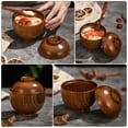 thumbnail image 4 of Wood Bowl with Lid Small Wooden Bowl Food Serving Bowl for Rice Salad Soup Appetizer, 4 of 6