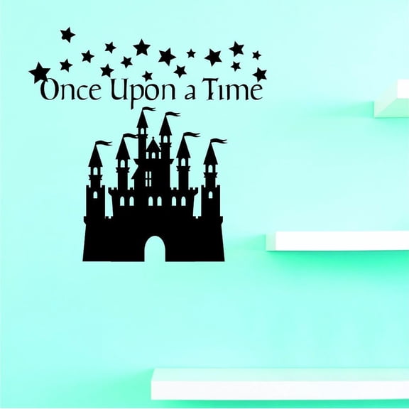 Custom Decals Once Upon A Time Wall Art Size: 16 X 16 Inches Color: Black