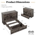 thumbnail image 2 of Amerlife 44.5"H Queen Murphy Bed Cabinet with Charging Station and Storage, Farmhouse Foldable Platform Bed for Guest Room, Office, Black Oak, 2 of 8