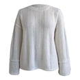 thumbnail image 1 of Suéter George para Mujer, Cuello Redondo, Manga Larga Crema Talla G, 1 of 6