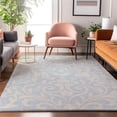 thumbnail image 4 of HomeRoots 669650 5 x 8 ft. Sky Blue & Ivory Floral Transitional Washable Machine Made Rectangle Area Rug with UV Protection, 4 of 9