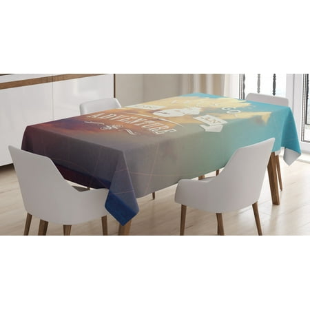 

Adventure Tablecloth Open Sky with Sublime Cloud Inspiring Quote Let s Go on an Adventure Print Rectangular Table Cover for Dining Room Kitchen 60 X 84 Inches Sky Blue Cream by Ambesonne
