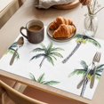 thumbnail image 3 of Green Palm Trees Placemats Set of 6 Summer Botanical Beach Modern Art Place Mats Indoor Wipeable Table Mats Washable Cloth Dining Table Placemats for Kitchen Holiday Party Home Decor 13x19 Inch, 3 of 9