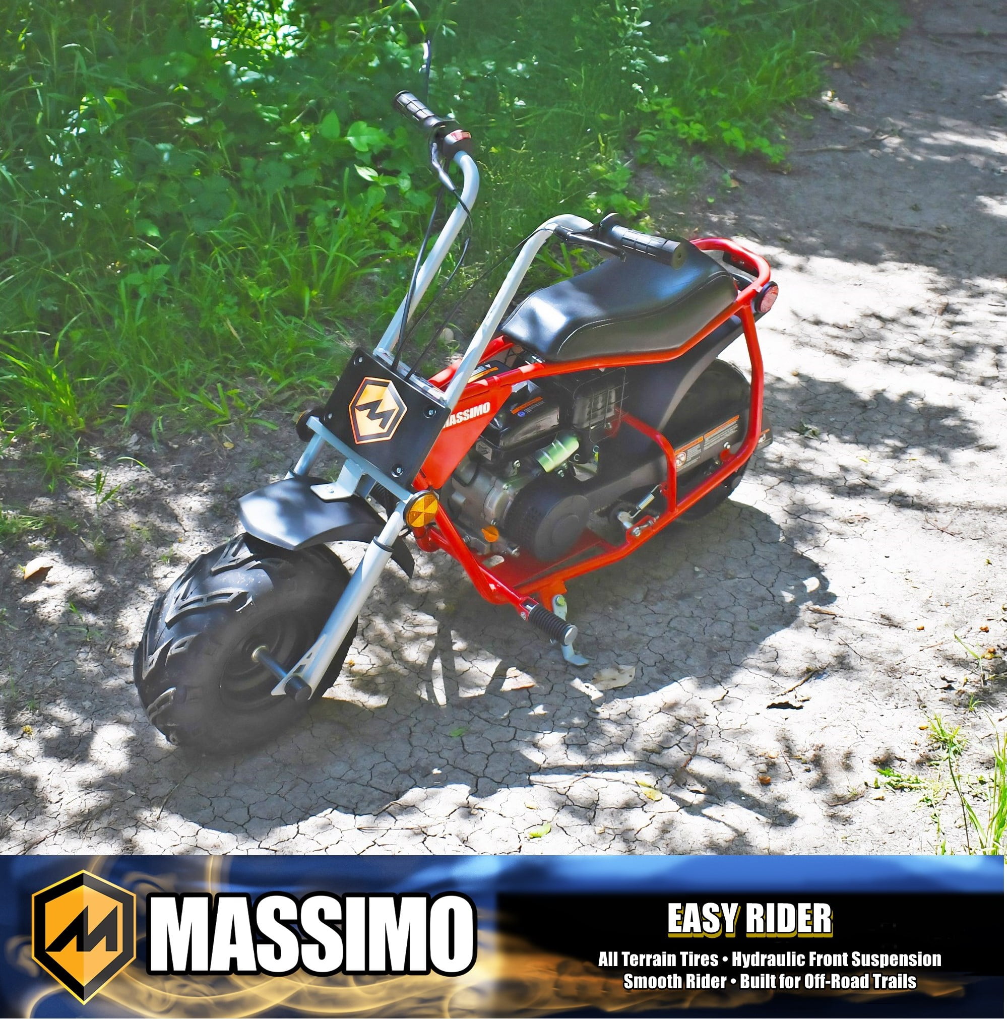 Massimo MB100 Minibike 79cc 2.5HP, Gas Powered, Trail Bike, Pocket Bike - Red