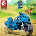 thumbnail image 2 of Sembo Block Jurassic World 2 en 1 t-rex dinosaurio deformación motocicleta bloques de construcción transformación ladrillos niños juguetes regalos Afortunado Sencillez, 2 of 5