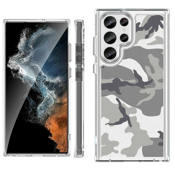 Shockproof Bumper Phone Case for Samsung Galaxy S23 Ultra 5G, by OneToughShield ® - Urban Camo