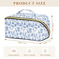 thumbnail image 4 of FORMRS Makeup Bag Travel Cosmetic Organizer for Women Fold Flat Zipper Pouch with Handle, Blue Animals Pattern, 4 of 8