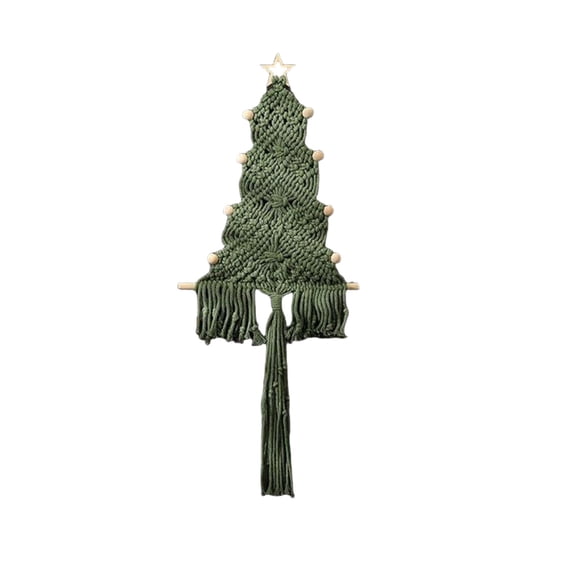 FastXmas Christmas Tree Wall Hanging Decor – Handmade Macrame Christmas Tree Wall Hanging Boho Festive Decor, Unique Handwoven Holiday Tapestry for Home, Door, Living Room, Bedroom Decoration