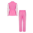 thumbnail image 4 of TTAO Girl's Dressy Suit Set Formal Wear for Wedding Party Button Blazer Jacket with Elastic Pants 2 Piece Outfits Hot Pink 7-8, 4 of 5