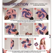 CuiLiyq 10 Pcs Patriotic Pinwheel, 8.26 Inch Red White and Blue Plastic Wind Spinner, 4th of July Garden Yard Outdoor Decor for Memorial Day Party