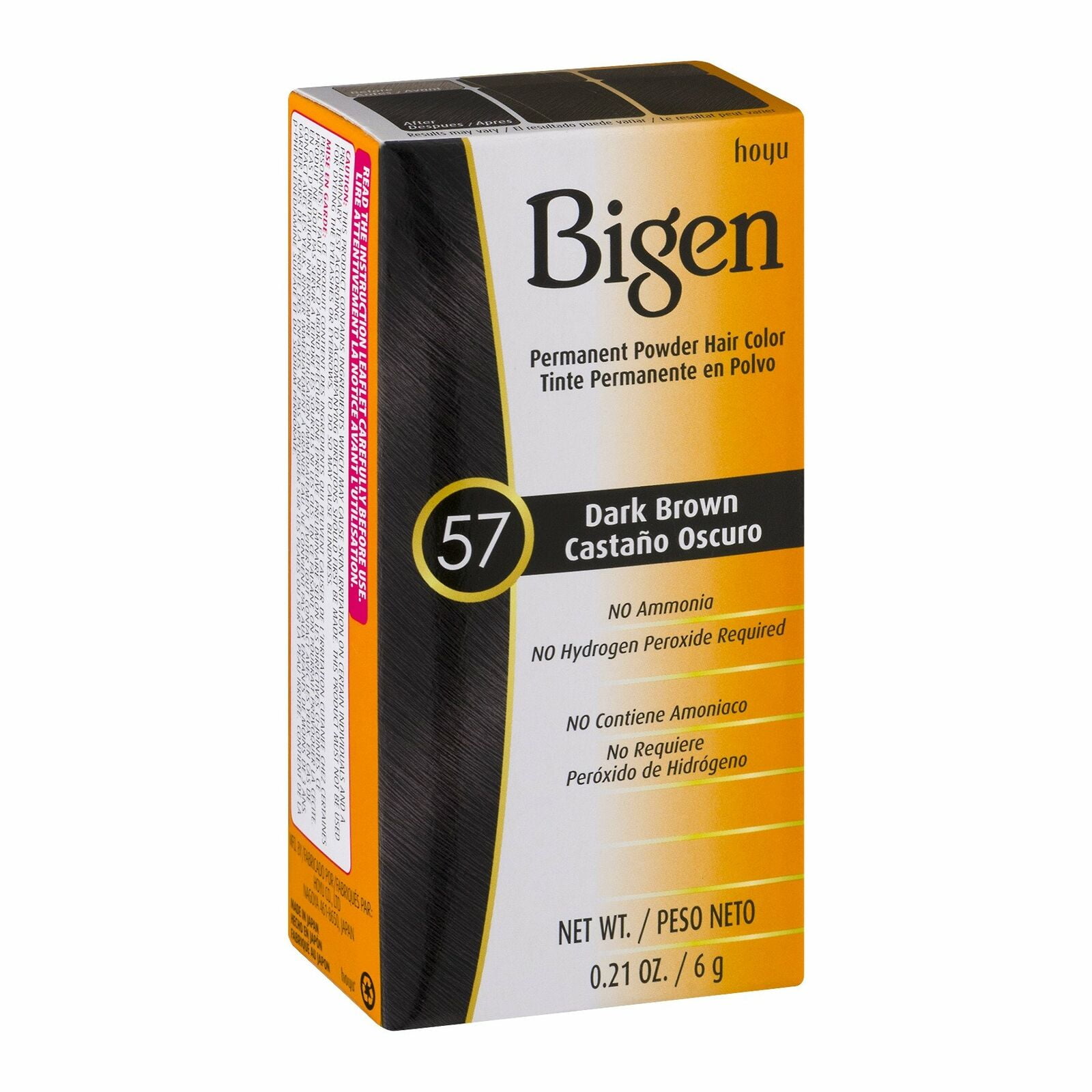 Bigen Permanent Powder Hair No Ammonia Color 57 Dark Brown 1 Count  0.21 oz