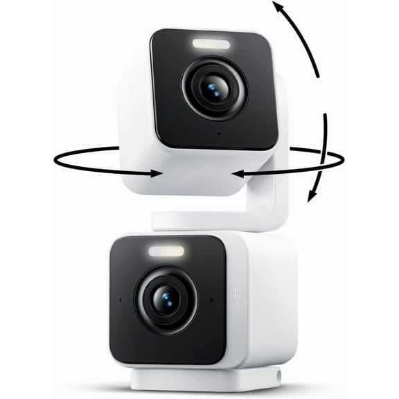 Wyze Duo Cam Pan Indoor/Outdoor Smart Security Camera 2K IP65 360° Pan/Tilt with Color Night Vision and Spotlight
