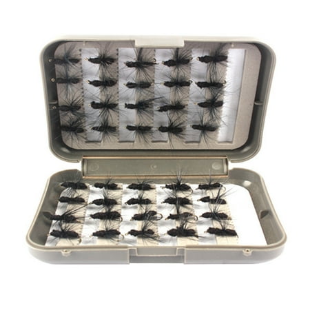 - 40Pcs Life-like Fly Fishing Lure With Feather Fishing Baits+Single Hook With Box