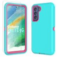 thumbnail image 1 of Galaxy S21 FE 5G Cases, Heavy Duty Shockproof Protective Case for Samsung Galaxy S21 FE 5G (6.4 Inch) with Tempered Glass Screen Protector - Turquoise, 1 of 8